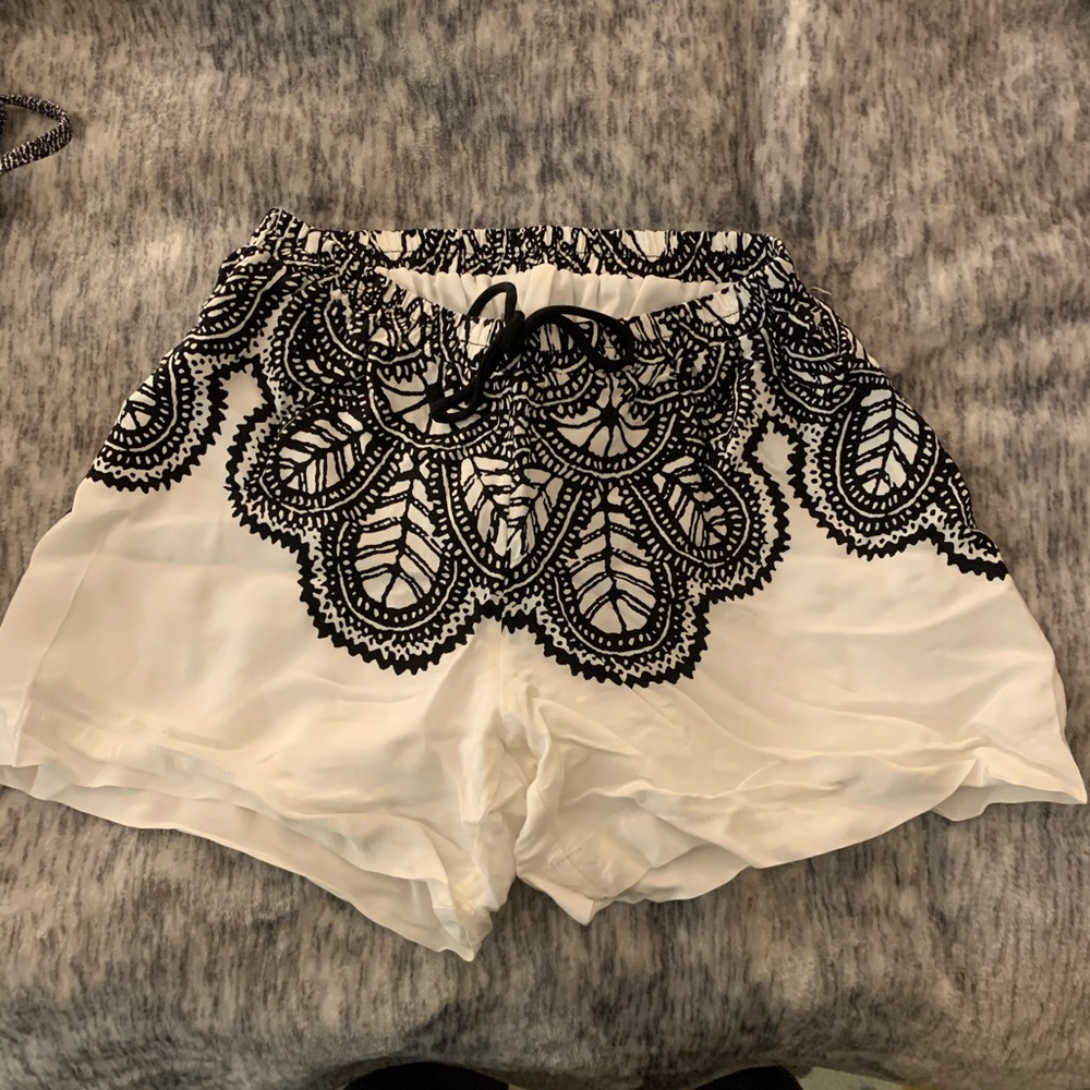 White and black shorts